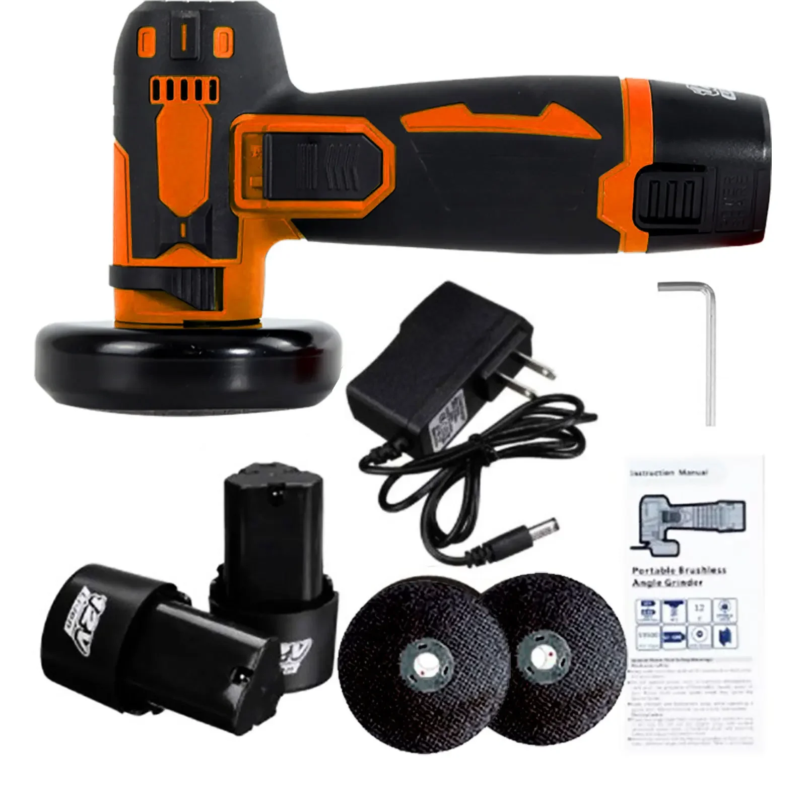 12V Mini Angle Grinder with Rechargeable Lithium Battery Cordless Polishing Machine Diamond Cutting With accessories