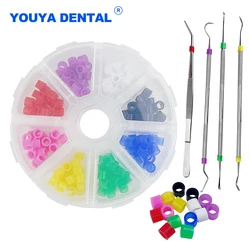 160pcs/box Dental Instrument Code Ring Identification Coloring Circle Plastic Orthodontic Dentist Tools Oral Care Tools Material