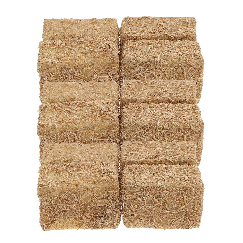 12 Pcs Dollhouse Hay Bales Mini Haystack Model Autumn Decorations Dolls Tiny Simulation Straw Wood