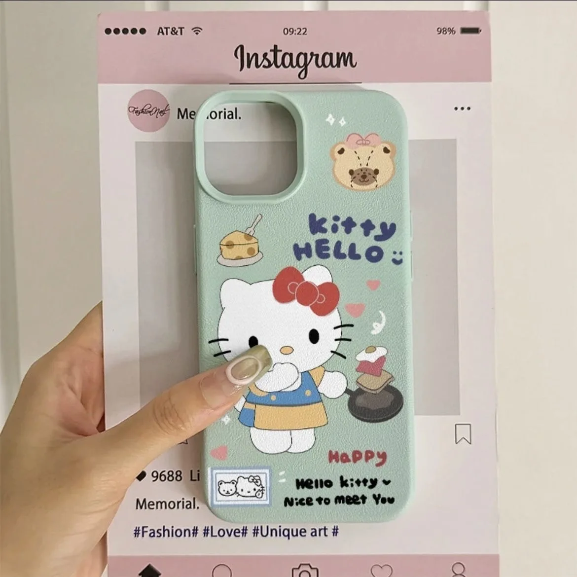 Cooking Hello Kittys Fashion TPU Imitation Leather Phone Case for IPhone 16 Plus 15 14 13 12 11 Pro Max Shock-absorbing