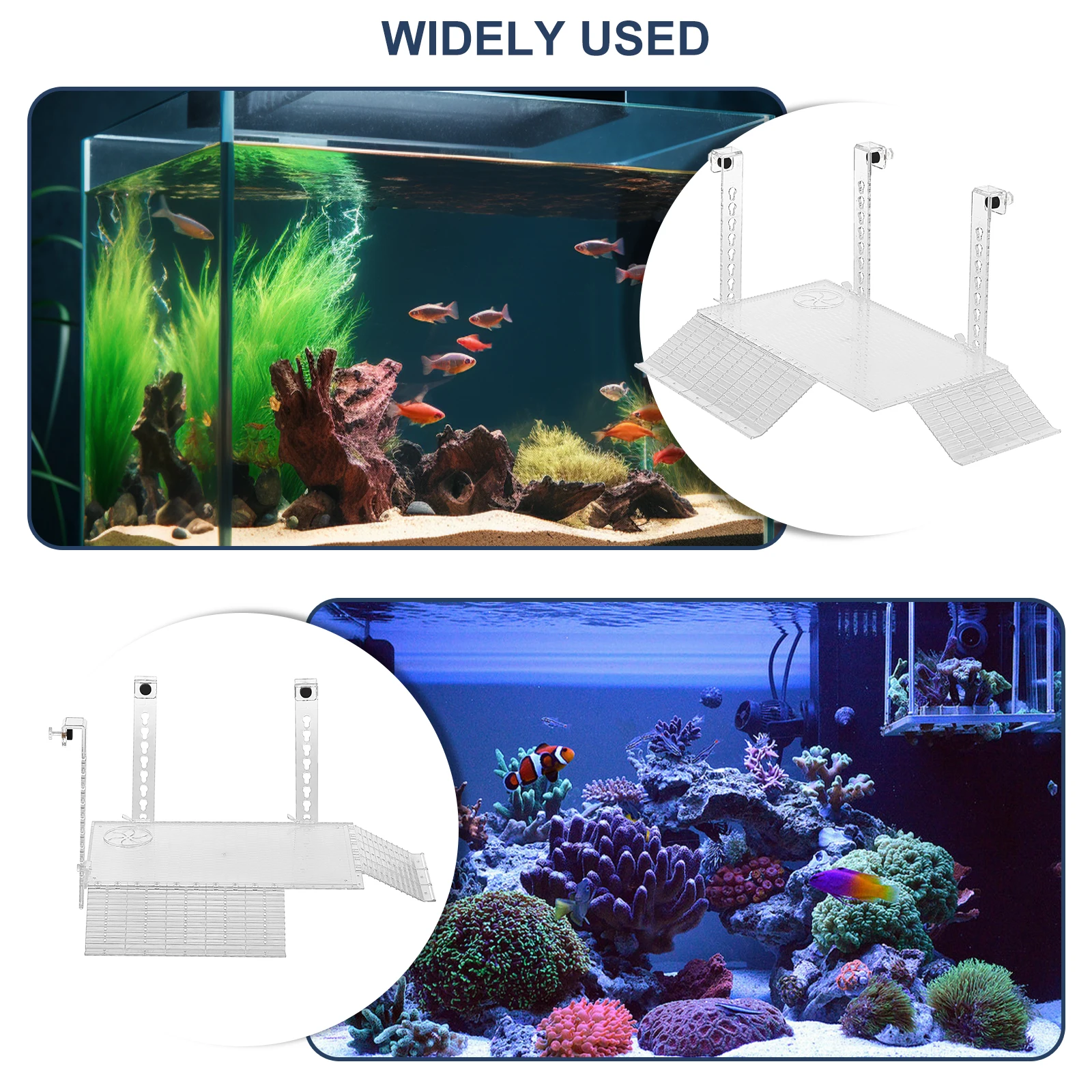 Adjustable Turtle Basking Platform Acrylic Clear Turtle Dock Ladder Climbing Fish Tank Habitat Float Island Aquarium Accessories