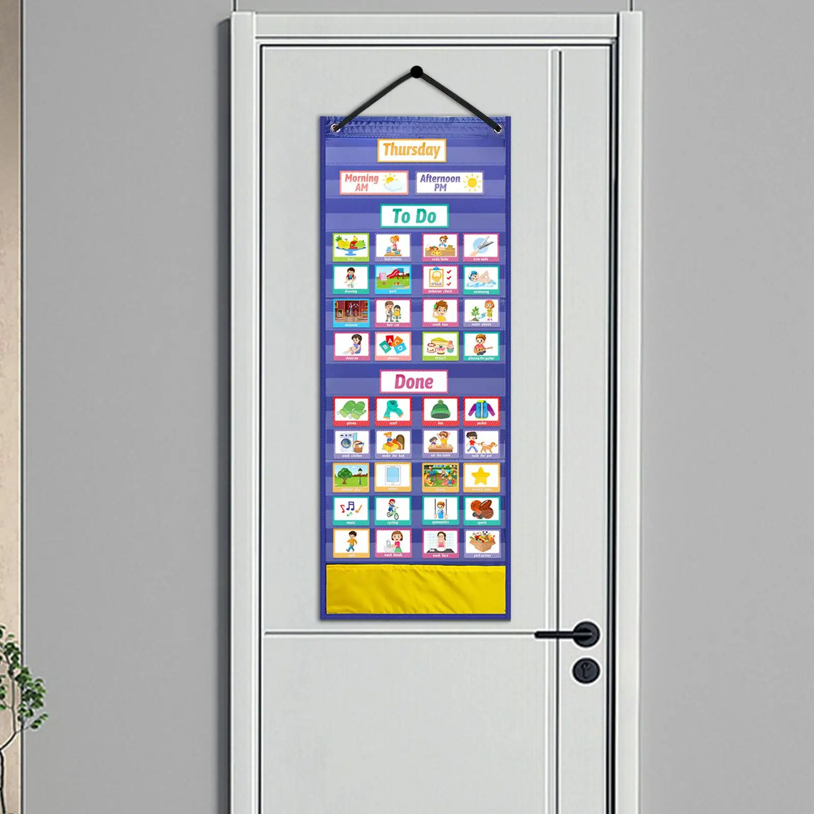 Visual Behavioral Routine Tool,Kids Visual Schedule Chart Calendar Portable with Magnets Learning Materials for Home Behavior