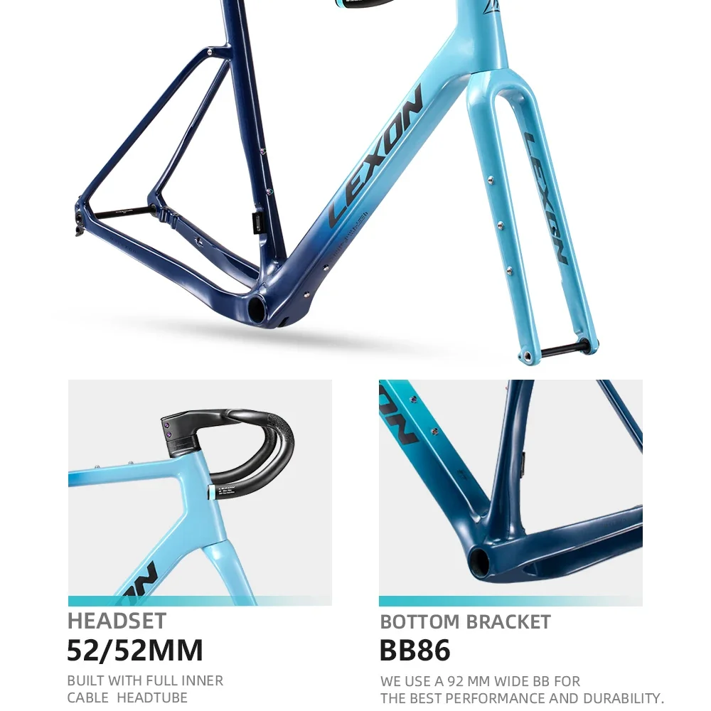 ليكسون GFE الكربون الحصى إطار دراجة هوائية 700C 27.5 خفيفة مكبح قرصي Cyclocross على الطرق الوعرة إطارات دراجة الدراجات أجزاء