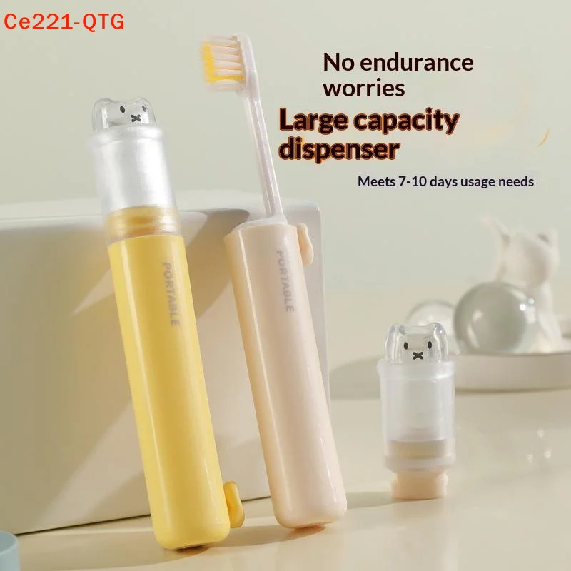 Hot 1PC Convenient Toothbrush Travel Container, 2-in-1 Folding Toothbrush Set - Small And Convenient - Essential For Business