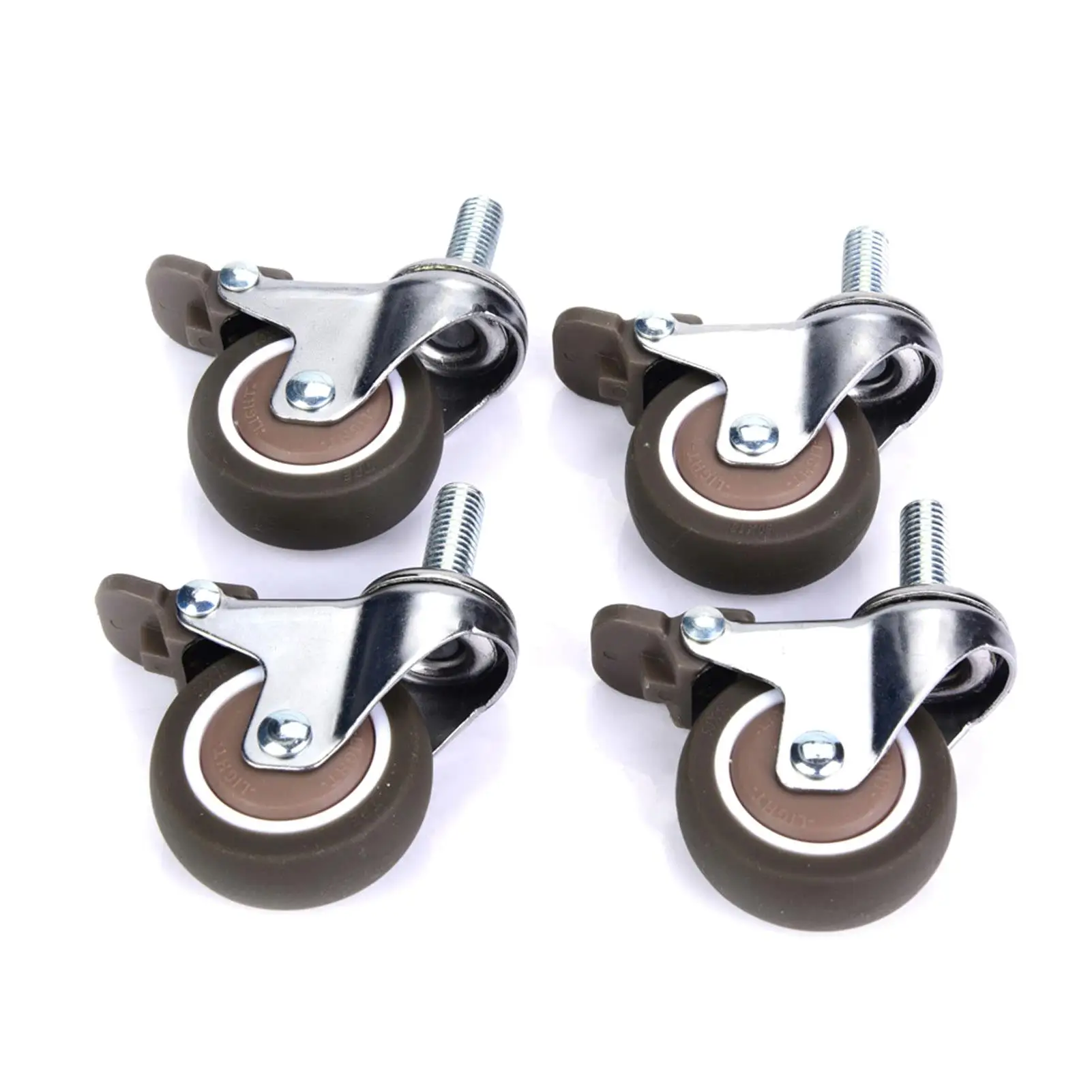 

4PCS 2in TPE Soft Rubber Furniture Caster Wheel Set 35Kg Load Capacity Universal for Platform Trolley