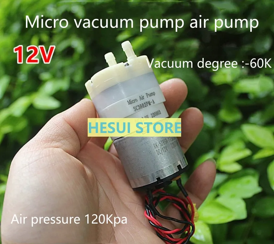 Micro vacuum Air pump Large flow 520 Motor pressure 120Kpa vacuum 60Kpa