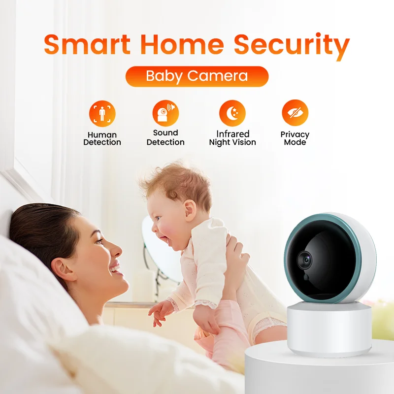 Telecamera di sicurezza domestica Tuya Smart 5MP per cani e gatti con rilevamento del movimento WiFi da 2.4GHz con telecamera di rete 1080P per