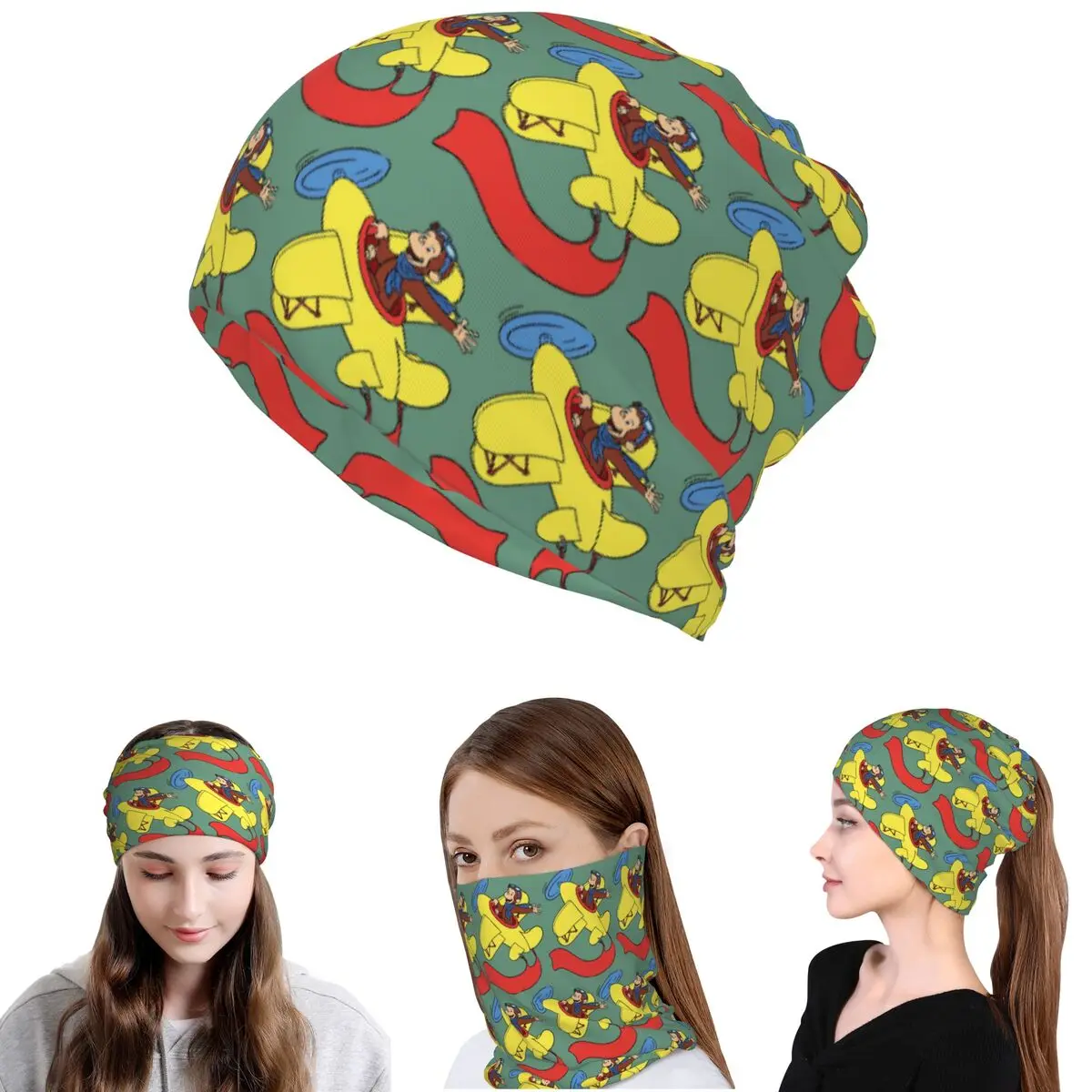 

Curious George In An Airplan Bandana Neck Gaiter Wrap Scarf Warm Face Mask Beanies Hat for Men Women Adult Winter