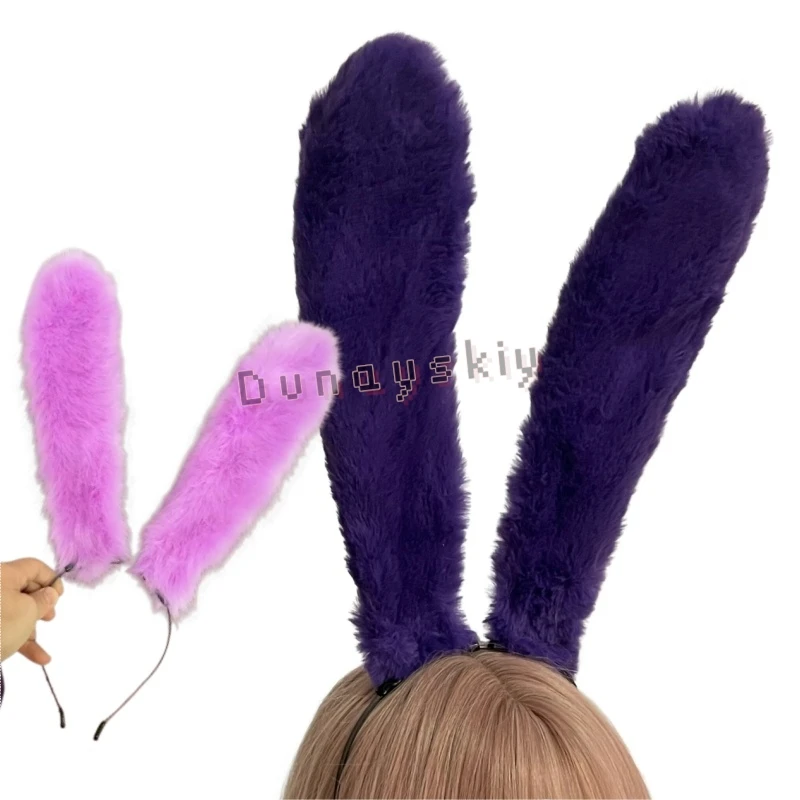 Magic Circus Jax‌ Purple Rabbit Headband Fursuit Anime Plush Ear Cosplay Prop Furry Maid Costume Ear Headwear Halloween