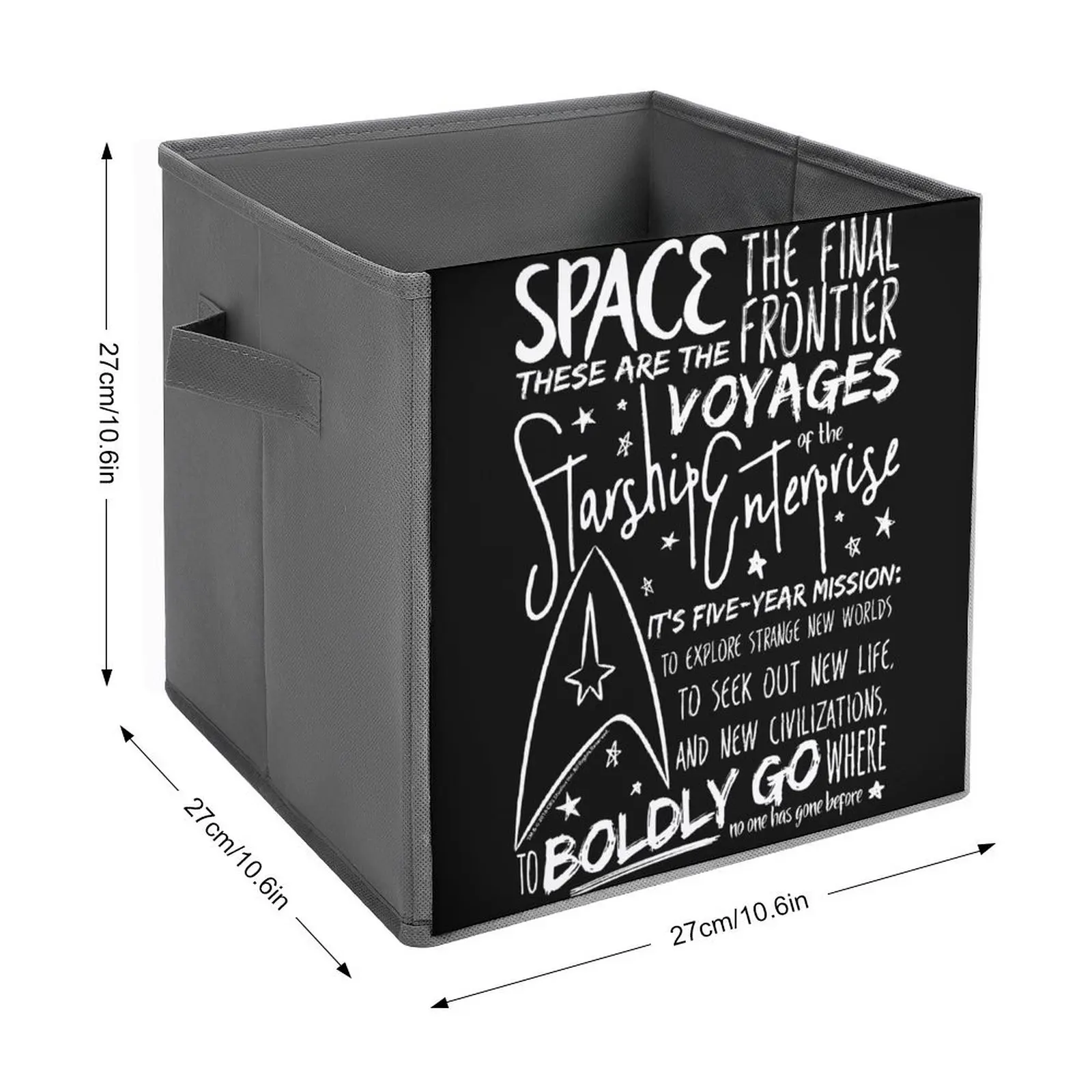 Star Trek Original Series Intro Speech Text Class Storage Bins  Folding Storage Box Large Capacity Stored Toys Durable Portable