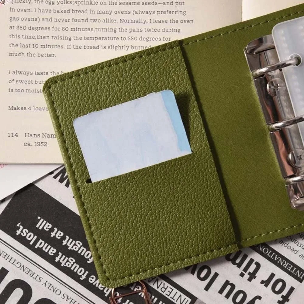 3-Inch Photocard Binder 3-Hole Ring Acid-free Pages Mini Photo Album PU Leather 25 Inner Sheets Card Collect Book