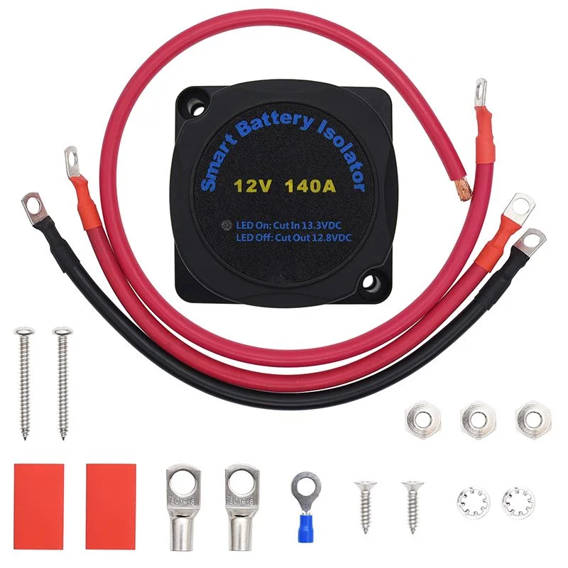 12V 140A Dual Battery Isolator Voltage Sensitive Relay Split Charging Relay Set Replaceable Accessories  for Car Marine RV Boats