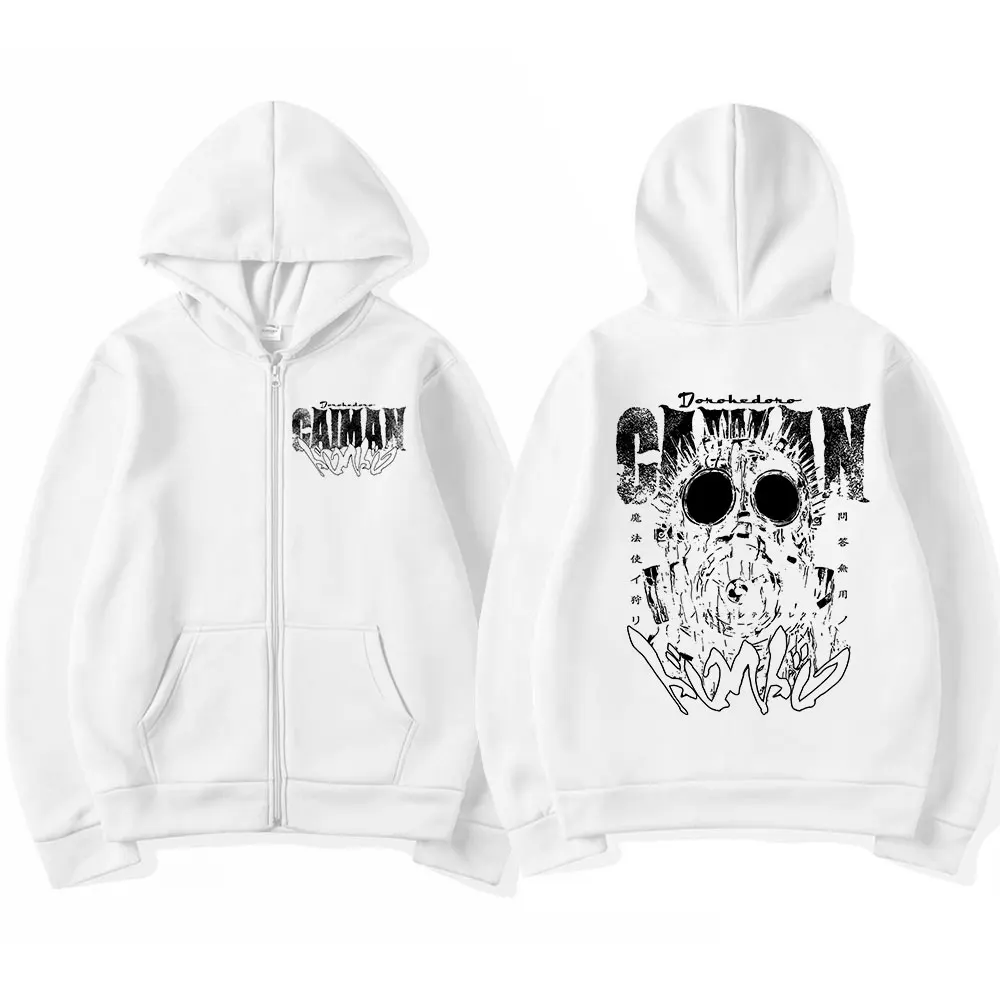 Japanese Anime Dorohedoro Caiman Manga Zipper Hoodies Men's Women Clothing Fashion Casual Zip Up Hooded Sweatshirts Coat Jacket