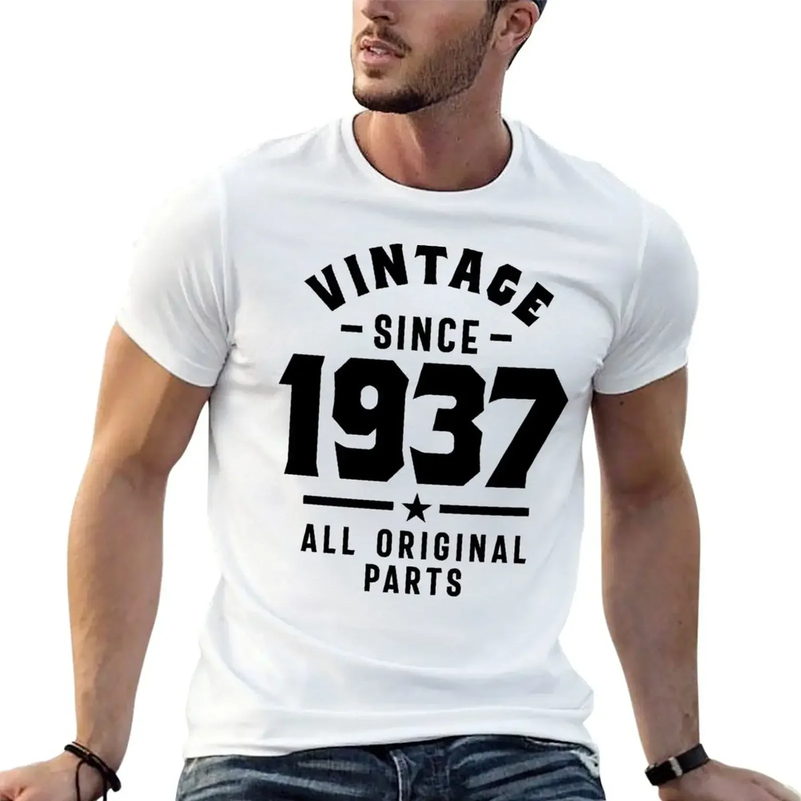 Vintage Since 1937 Birthday Gift T-Shirt tees plus size tops basketball graphic tees mens graphic t-shirts pack