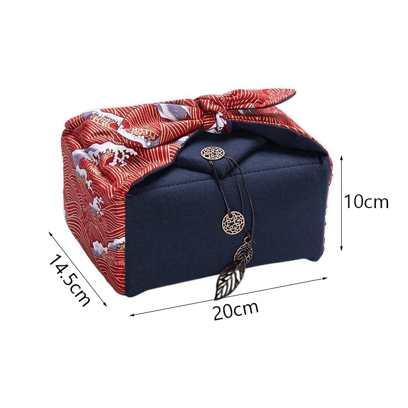 Portable Teaware Carry Bag Thicken Cotton Linen Cloth Breakage-proof Protective Set Tea Storage for One Teapot and Four Teacups