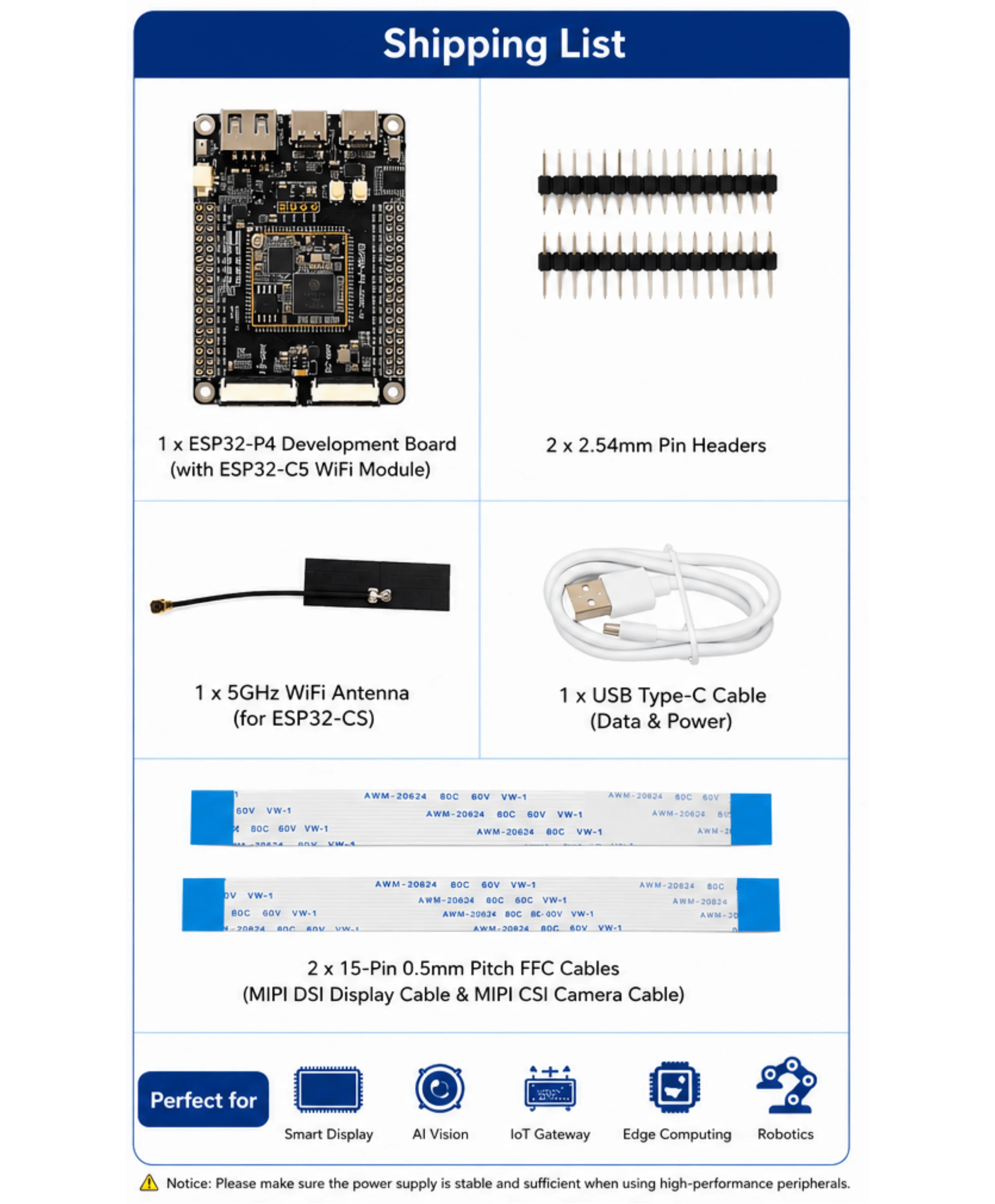 ESP32P4C5 Core Board Entwicklungsboard Kann mit Antenne, Kamera, Lautsprecher Ausgestattet Werden und Unterstützt KI-Sprachinteraktion – Detail 7