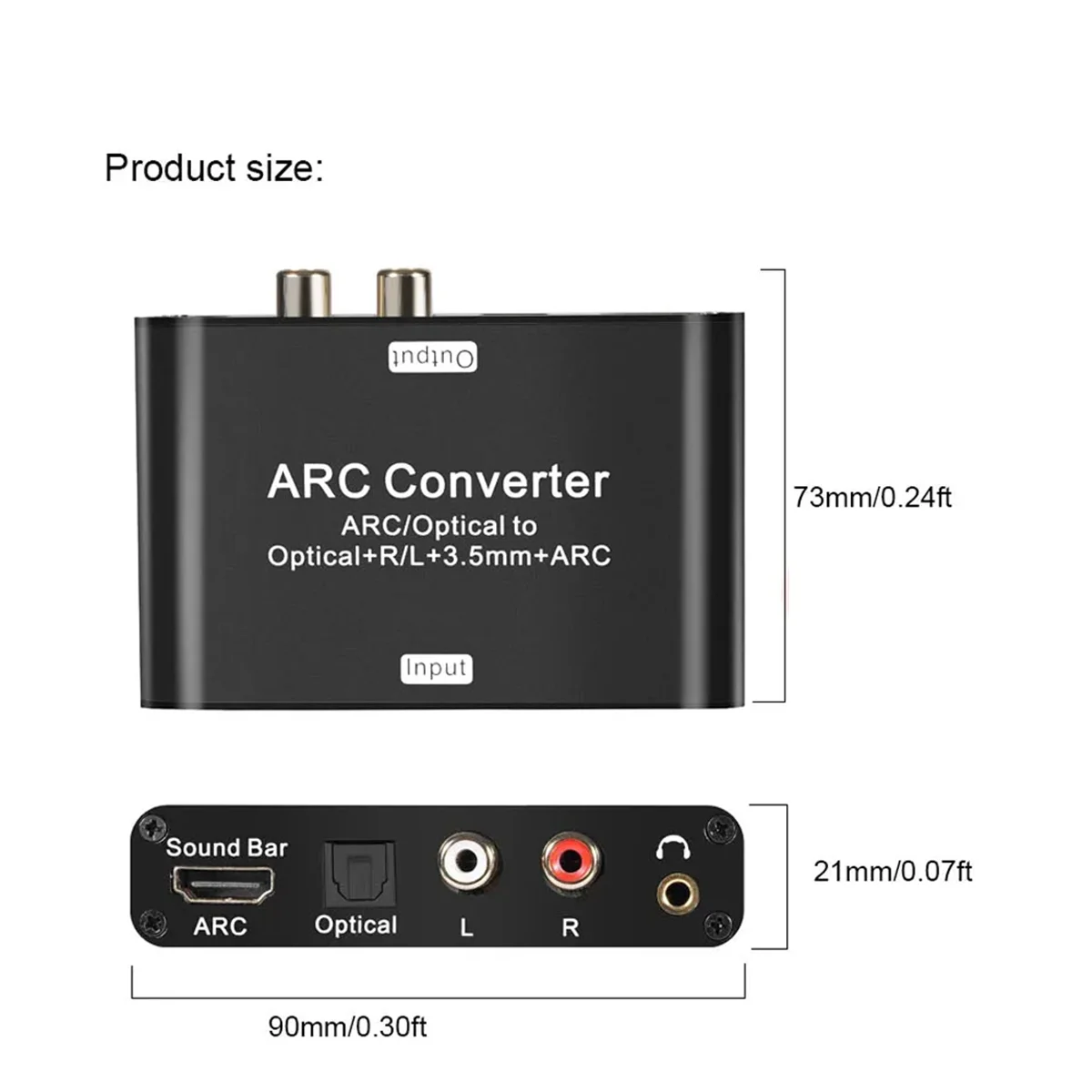 

Аудиоэкстрактор ARC, 192 кГц, HDMI-совместимый преобразователь ARC, цифровой оптический преобразователь SPDIF в RCA L/R, коаксиальный SPDIF, 3,5 мм