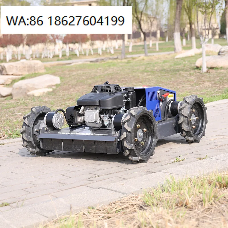 

Automatic Smart 4 Wheel Drive Industrial Single Cylinder Lawn Mower Robot Remote Control with CE Approved