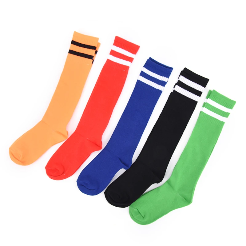 Football Socks Long Tube Moisture Absorption Anti-skid Sports Socks Children 's Soccer Socks Striped Knees Knee Stockings