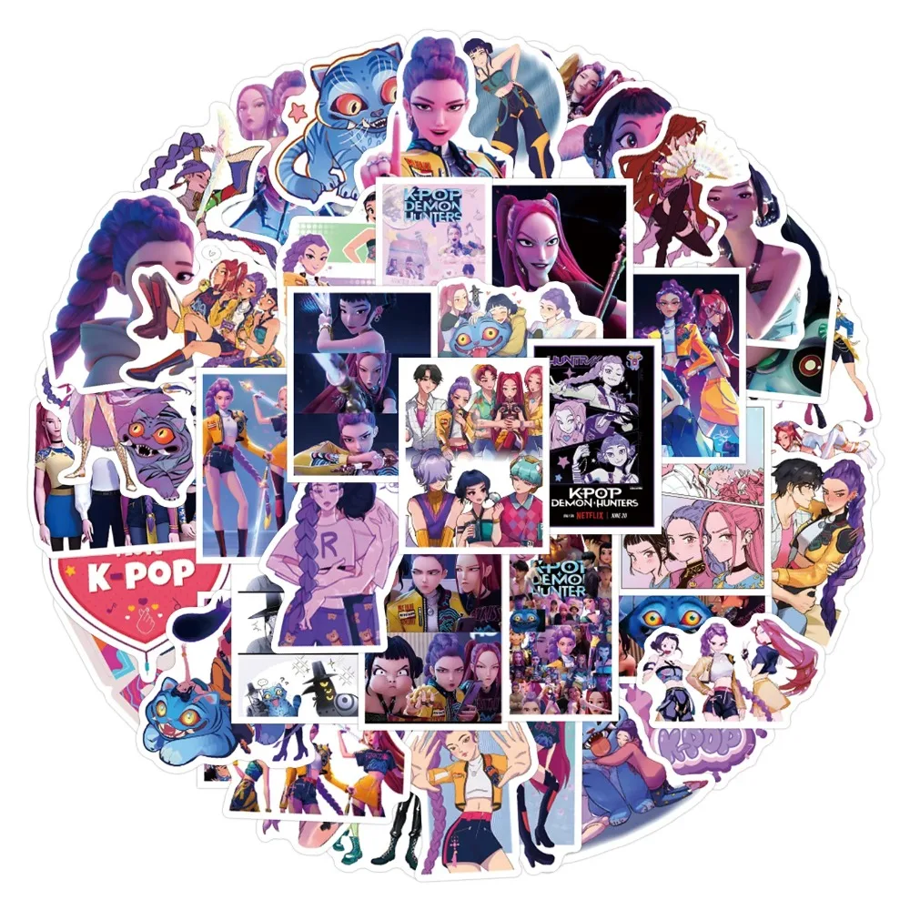 110 قطعة لطيف KPop شيطان الصيادين لغز ملصقات جعل وجه الكرتون DIY بها بنفسك الهاتف المحمول الأمتعة سكيت الكتابة على الجدران الشارات