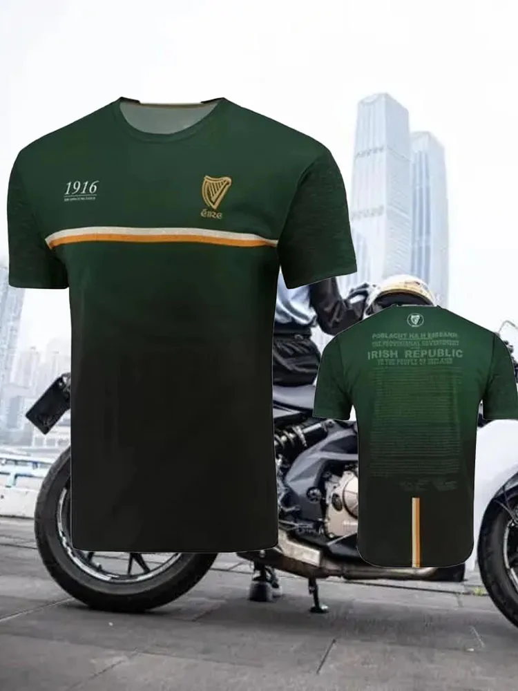 

Motorcycle Rider Trend 3D Print Pattern Short-Sleeved T-Shirt for Men - Summer Lightweight Style - 100% Polyester Moisture-Wicki