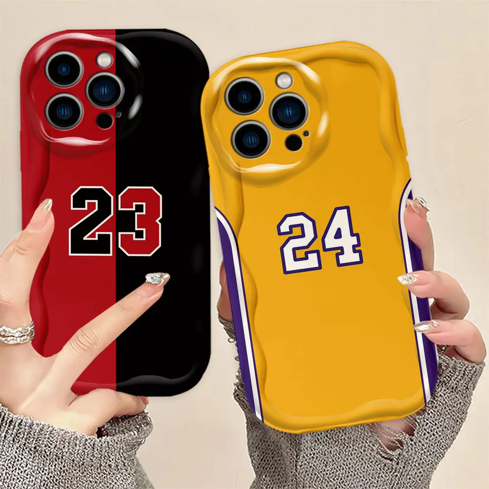 Basketball Uniform Number 23 24 Cream Mobile Phone Case FOR Samsung GALAXY S30 S25 S24 S23 S22 S21 S20 FE PLUS ULTRA 5G