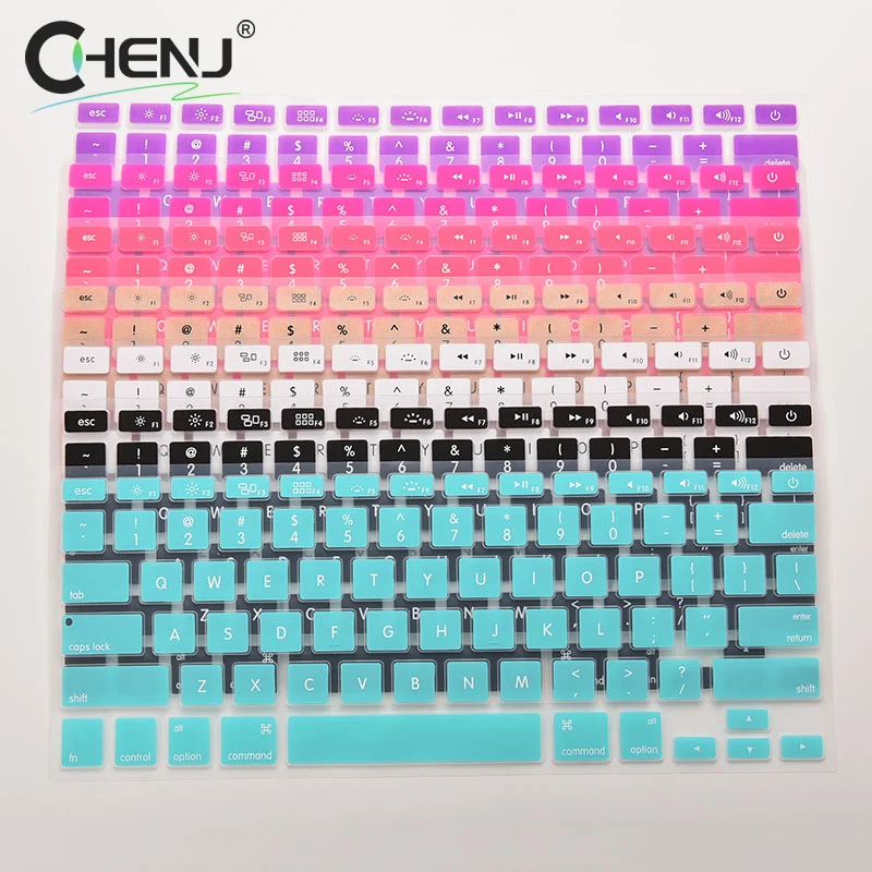 Colorful Silicone Keyboard Cover Sticker For Macbook Air 13 Pro 13 15 17 Protector Sticker Film 28.7cm X 11.9cm Keyboard Skin