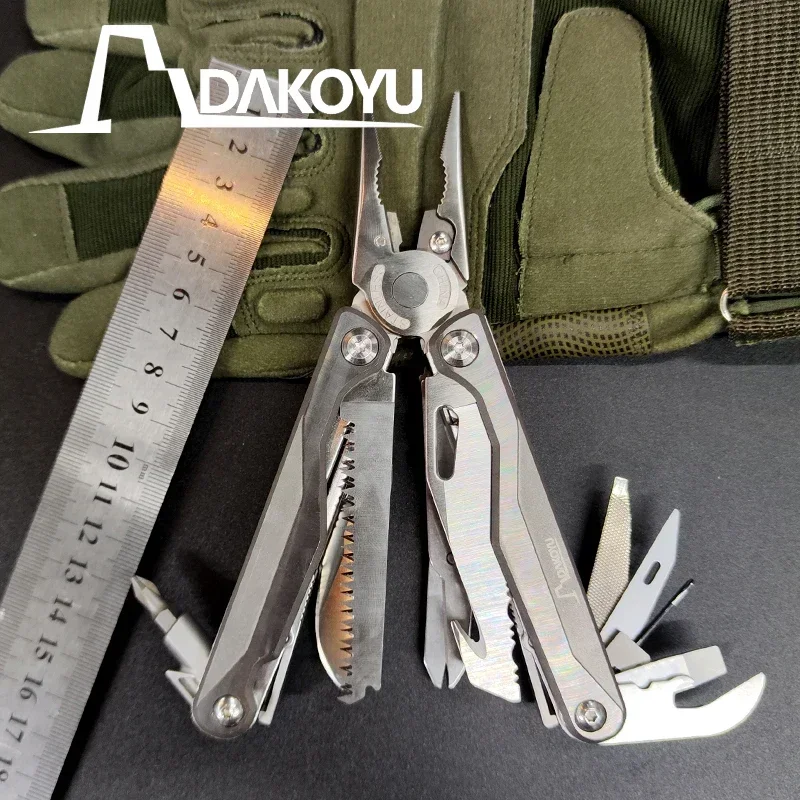 

NEW 2024 DAKOYU DK1 Titanium Alloy Handle Multifunctional Tool Pliers For Outdoor EDC Tools With Glasses Screws