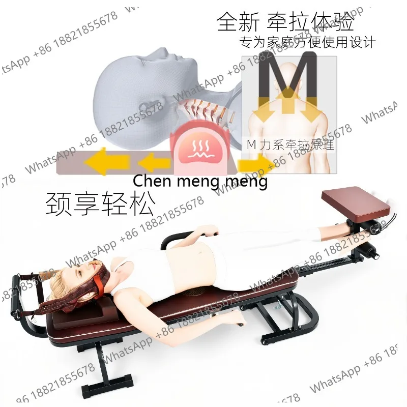 Traction Massage Stretching Machine, Spine Stretching, Cervical and Lumbar Household Traction Bed