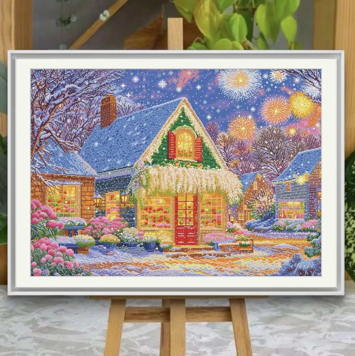

9ct 115x85cm Snow House Embroidery DIY Chinese Style Printed Kits Cross Stitch Needlework Sets Home Decor Crafts New 65 Colors