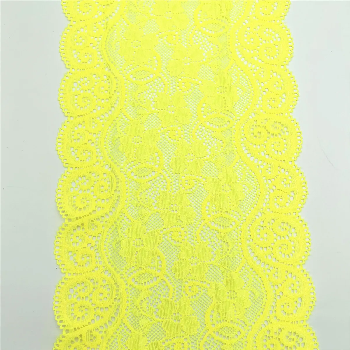 Wholesale Width 18cm Pretty Yellow Elastic Stretch Lace Trim Skirt Hem Underwear Sewing Acces Craft DIY Apparel Fabrics Wedding