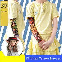 1 Pair Children's Tattoo Sleeve Sun Protection Summer Thin Boy Girl Play Cycling Baby Sports Ice Silk Kids Identify Arm Sleeves