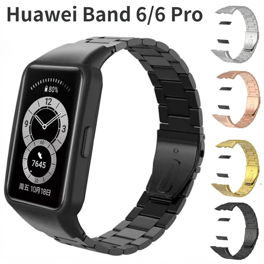 

Metal Strap for Huawei Band 6/6 Pro Stainless Steel Replaceable Wristband Correa for Huawei Honor 6 Bracelet Belt Accessories