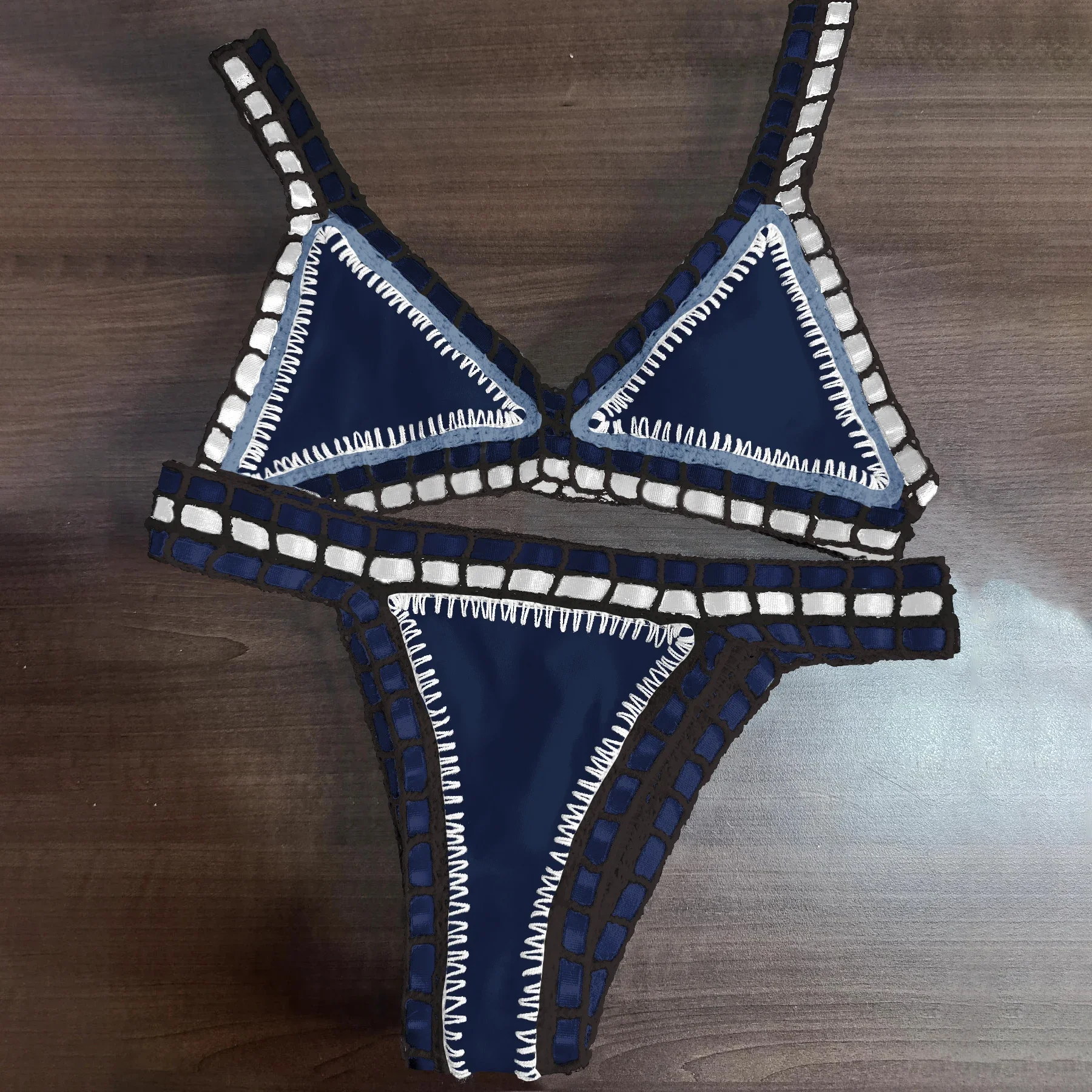 

Pink Crochet Bikini 2025 Sexy Women Swimsuit Female Swimwear Micro Bikini Set Bandeau Swimming Suit Beachwear Brazilian Biquini
