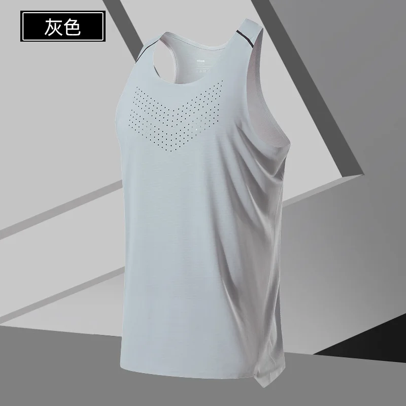 Summer Men Marathon Running Basketball Sports Light Thin Tank Top Male Sleeveless Quick Drying Fitness Sweatshirt Running Vest