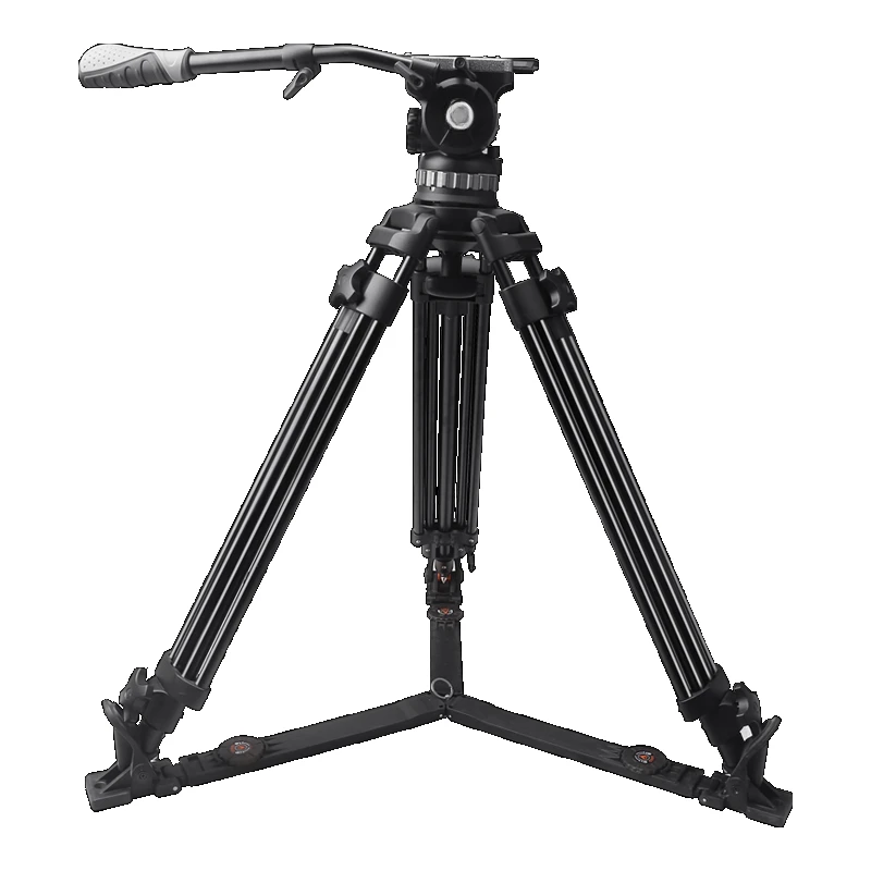 Ei784a Professional Camera Video Tripod Aluminum Alloy Carbon Fiber Hydraulic PTZ Large Bowl Mouth Adjustable