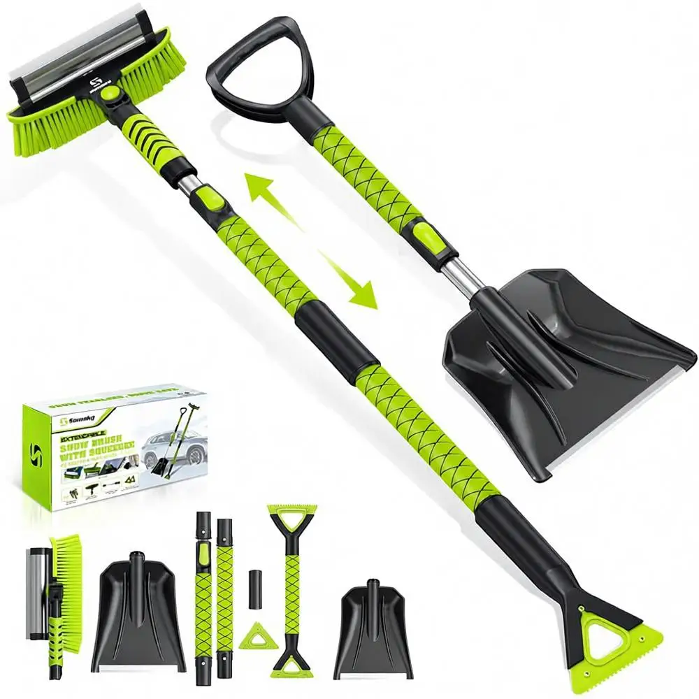 

Набор для уборки снега 60 в 1: щетка и лопата с 2 скребками для льда, съемный очиститель лобового стекла для легковых автомобилей, внедорожников и грузовиков