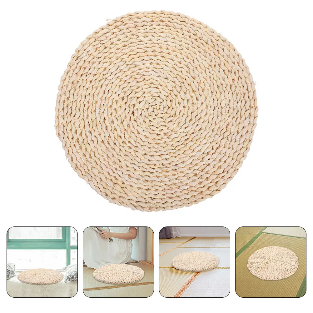 

Round Straw Chair Cushion Flat Mat Circle Pillow Japanese Style Seat Pad Comfortable Patio Furniture Cushion