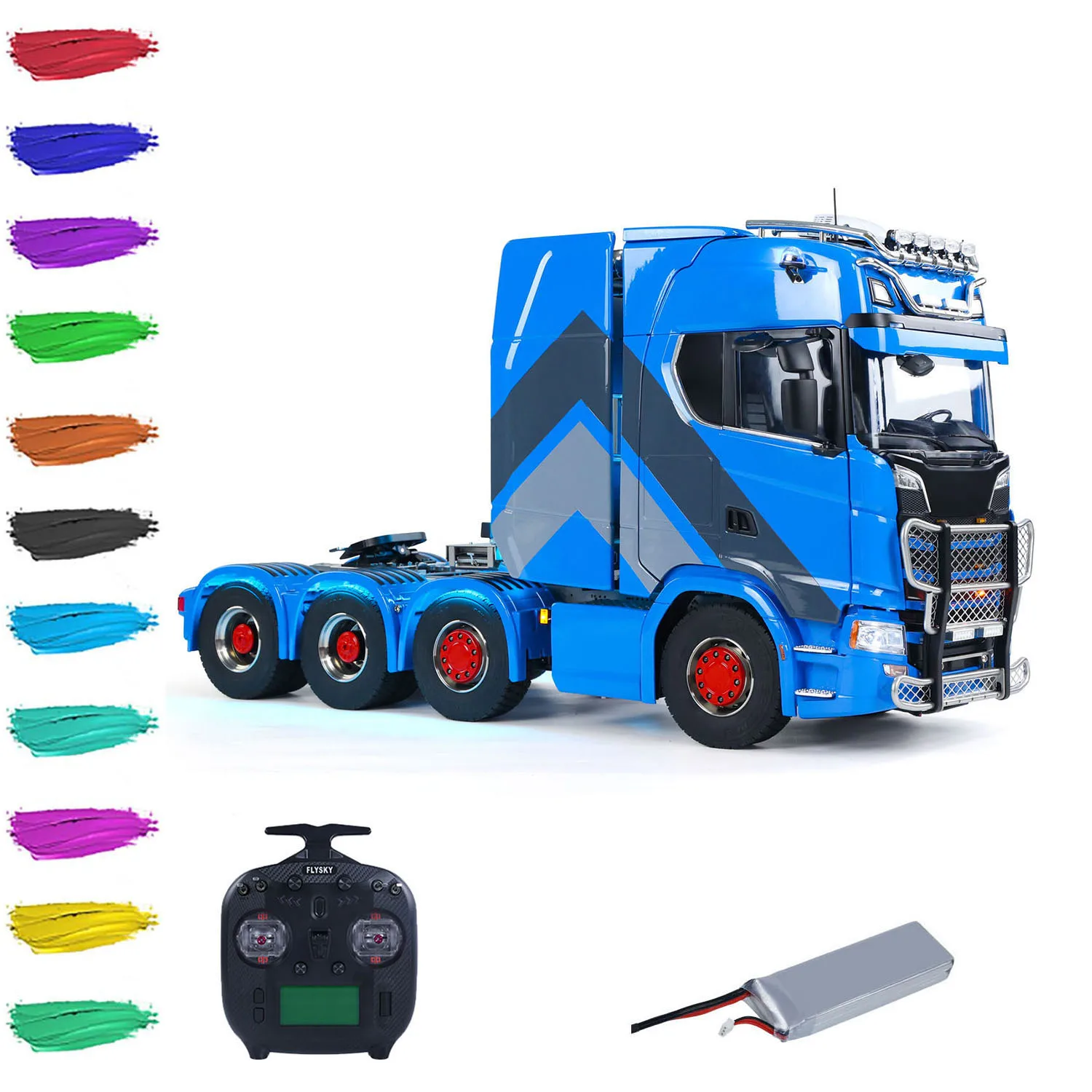 RTR 770S 1/14 RC Tractor Truck 8x8 Metal Chassis Remote Control Lorry Sound Light System Smoke Unit Vehilce Car Toy Model Gifts