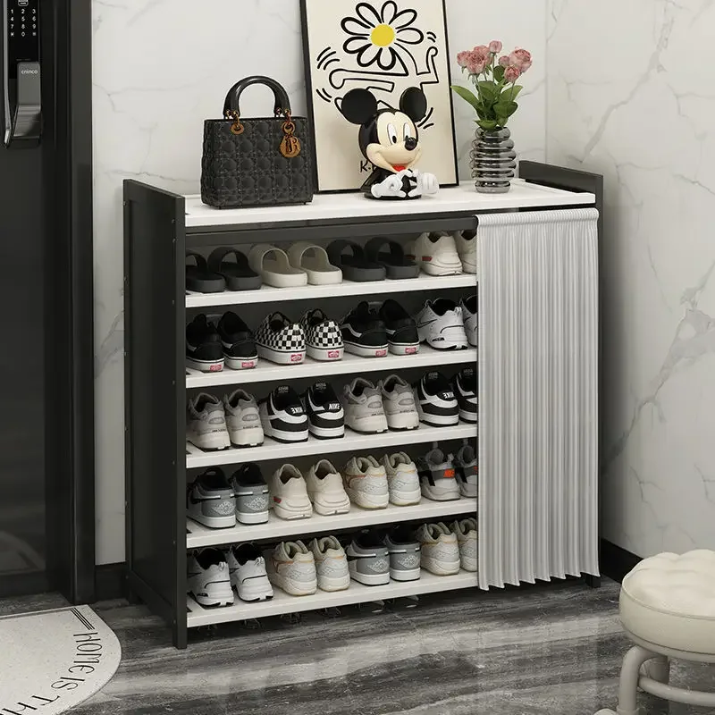 Simple shelf household shoe rack door storage simple multi-layer large-capacity shoe cabinet dust dormitory