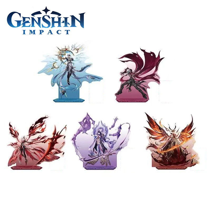 Game Genshin Impact Arlecchino Il Dottore Beelzebul Cosplay Acrylic Stand Cartoon Figure Standing Plate Collect Desktop Decorat