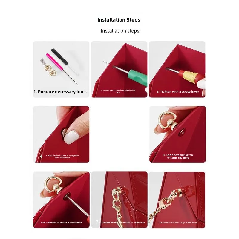 

Red Lipsti Crossbody Bag Chain Strap DIY eup Bag Accories Transformation Faionable Bag Parts Other Brand