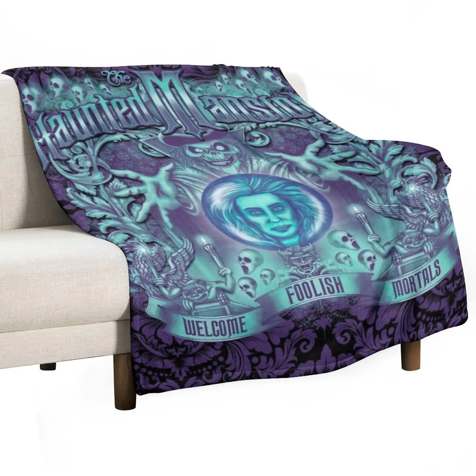 Haunted Mansion ornate design Throw Blanket Decorative Sofas Beach Comforter christmas gifts Bed linens Blankets