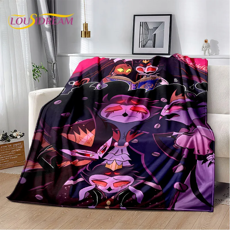 3D Cartoon H-Helluva Boss Blitzo H-Hazbin Hotel Soft Blankets,Keep Warm Throw Blanket for Picnic Beds Sofa Home Bedroom Gift Kid