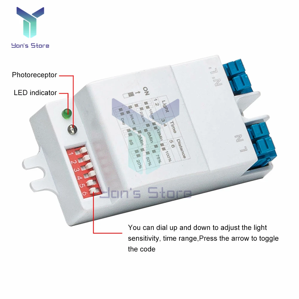 AC 220-240V 50/60Hz 5.8G Microwave Radar Sensor Switch 360 ° Detection DIP Radar Sensor Sensor Module Motion Detector