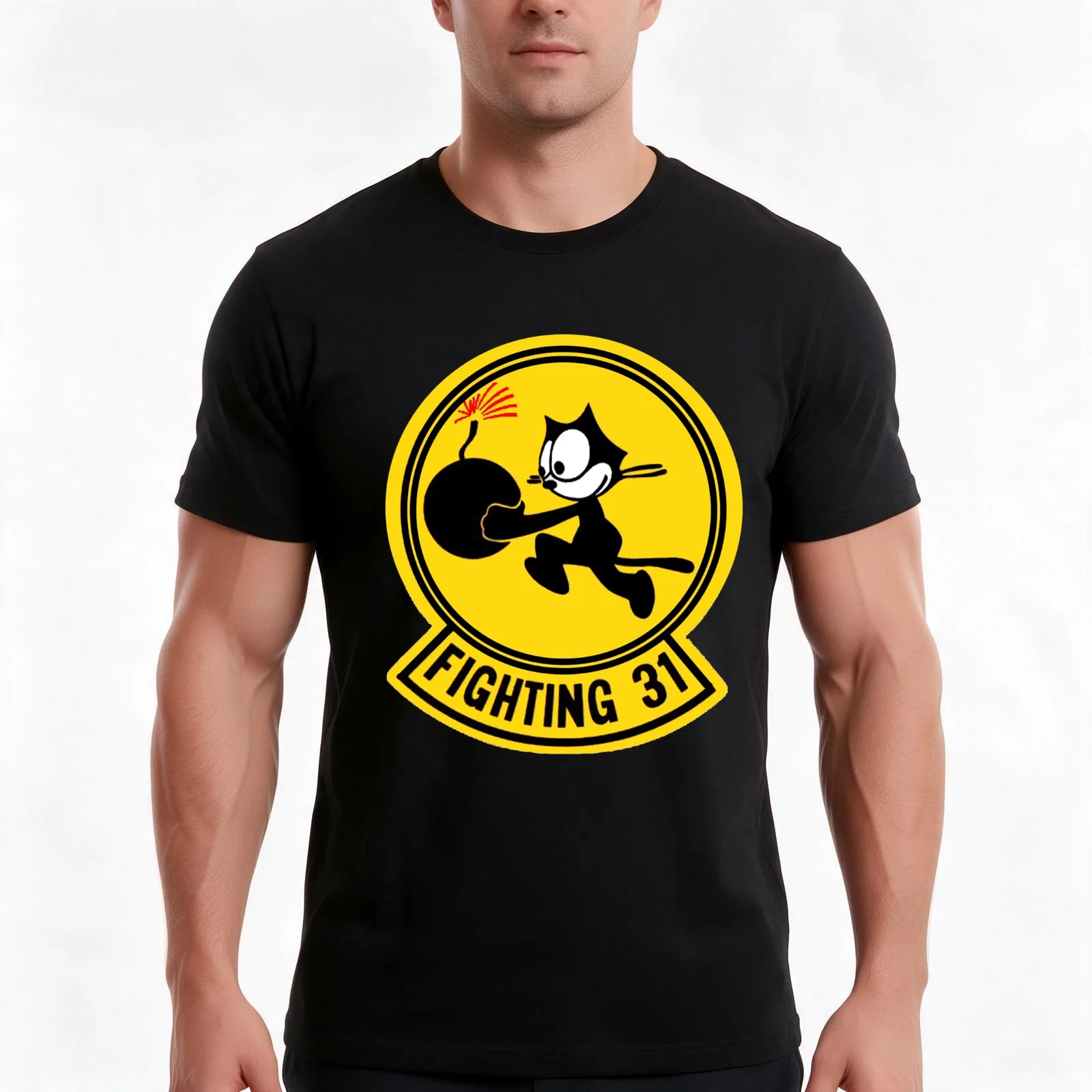 Fighting 31 - Tomcatters T-Shirt, Summer Casual Cotton Tee, Oversized Streetwear Tops, Vintage Graphic Print, Unisex Men Women