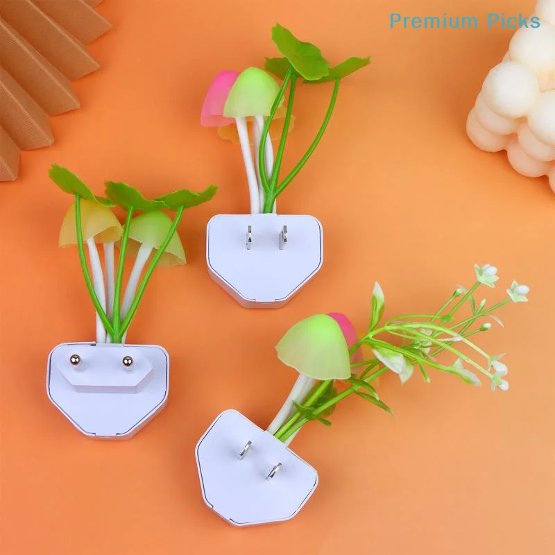 portableCute Mushroom LED Night Light Smart Light Control Eye Protection Warm Lamp for Baby Room Bedroom Hallway Decor