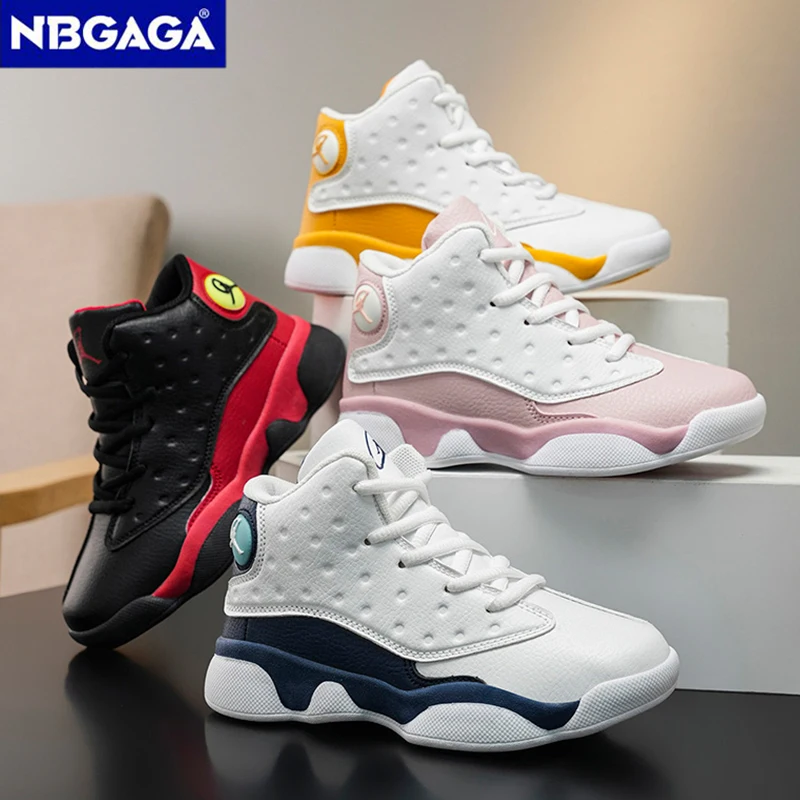 Children High Top Basketball Sneakers Non-slip Outdoor Sports Shoes for Boys Girls Student Casual Running Trainers Size 31-40