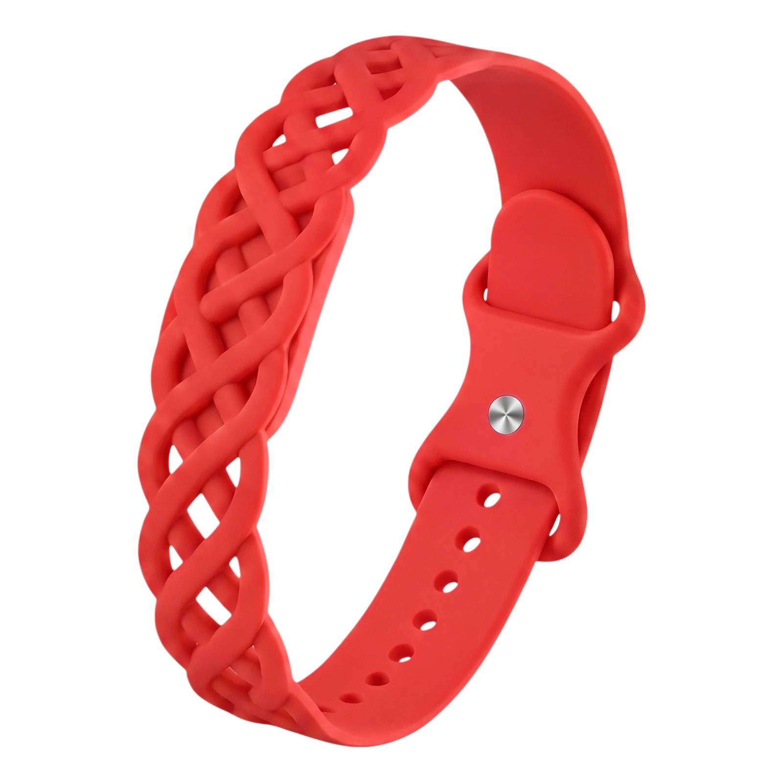 Woven Hollow Vine Pattern Silicone Strap for Fitbit Sense 2 Versa 4 3 Breathable Adjustable Pin Buckle Replacement Band