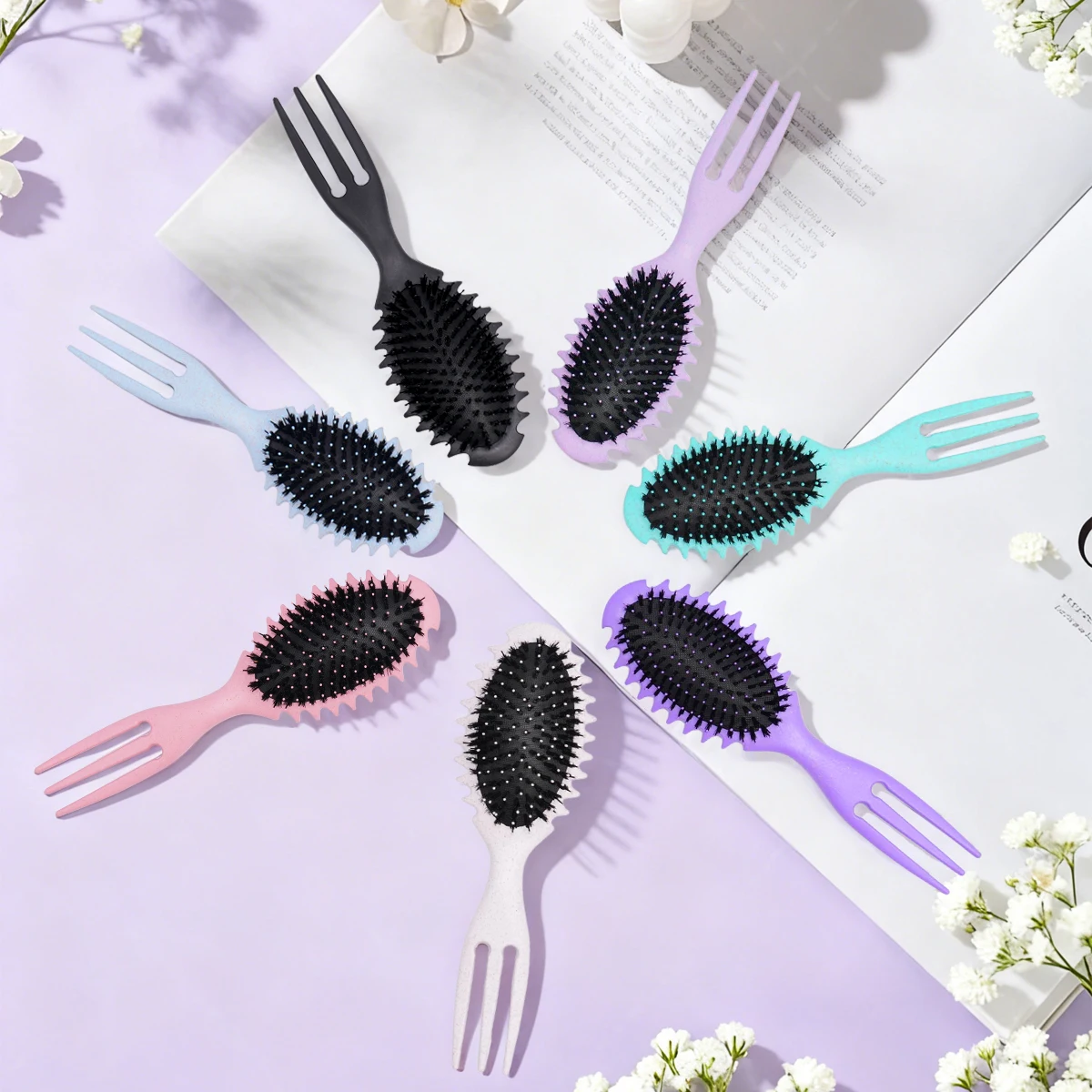 Curly Hair Styling Comb Multifunctional Multicolor Hairbrush Scalp Massage Defining Brush Anti-Static Smooth Tools for All Hair